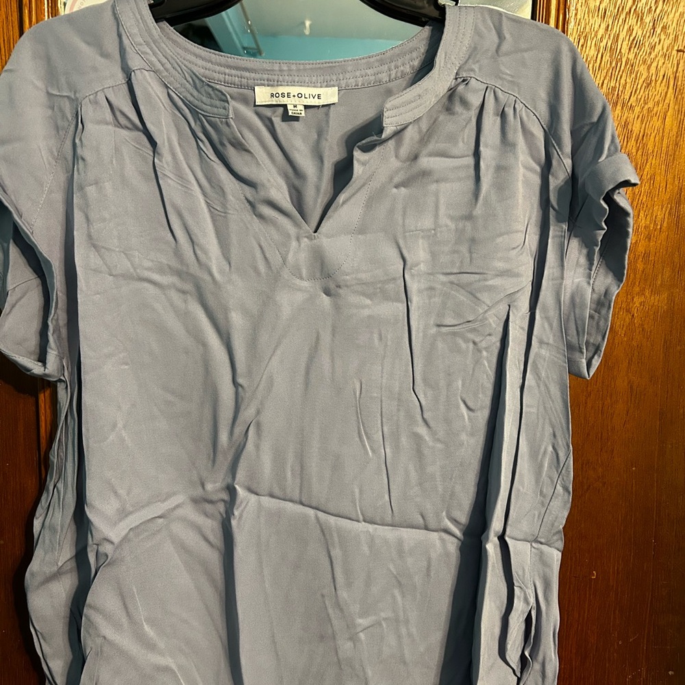 Rose & Olive Light Blue Top